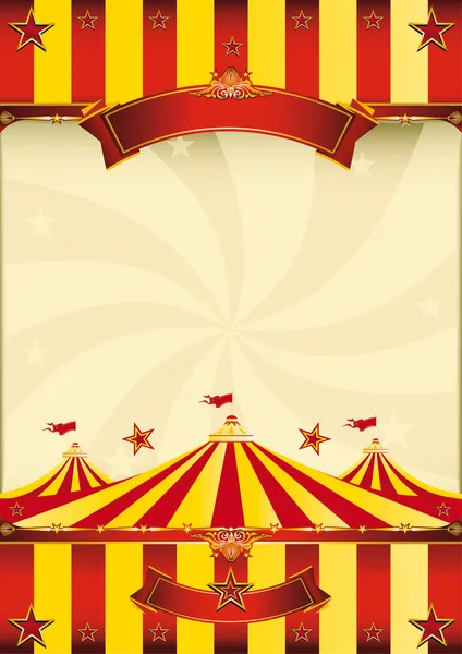 Cartel circo Top rojo y amarillo — Archivo Imágenes Vectoriales