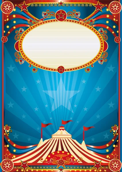 Blauwe circus achtergrond — Stockvector