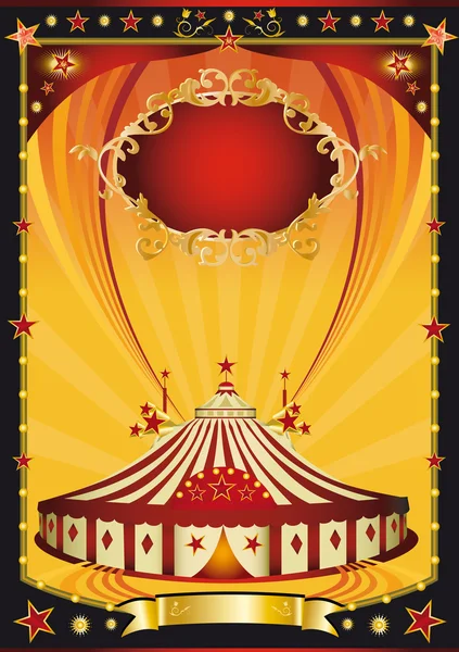 Carino poster circo arancione e nero — Vettoriale Stock