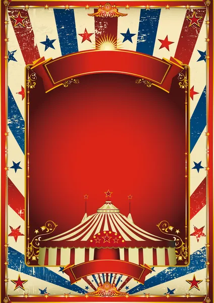 Nice vintage circus background with big top — Stock Vector