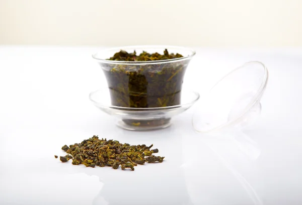 緑茶と透明なガラス — ストック写真