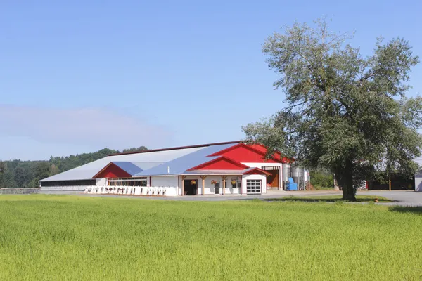 Современные здания молочной фермы — стоковое фото