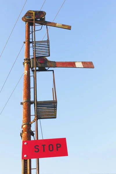 Poteau de signalisation ferroviaire vintage — Photo