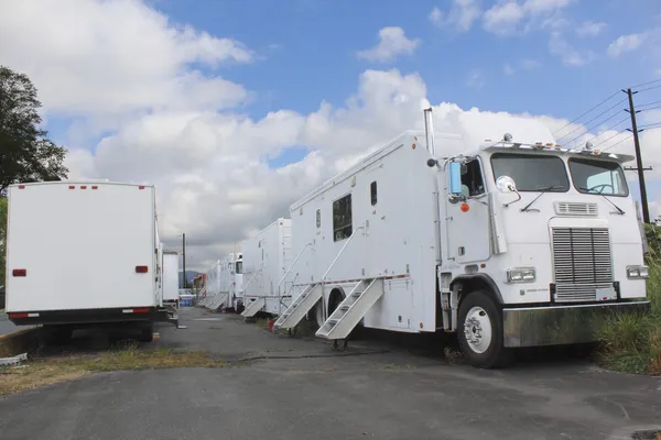 Film Industry mobile trucks — Stock Photo, Image