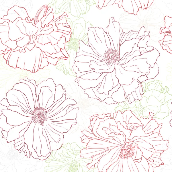 ケシの花と花の壁紙 — ストックベクタ