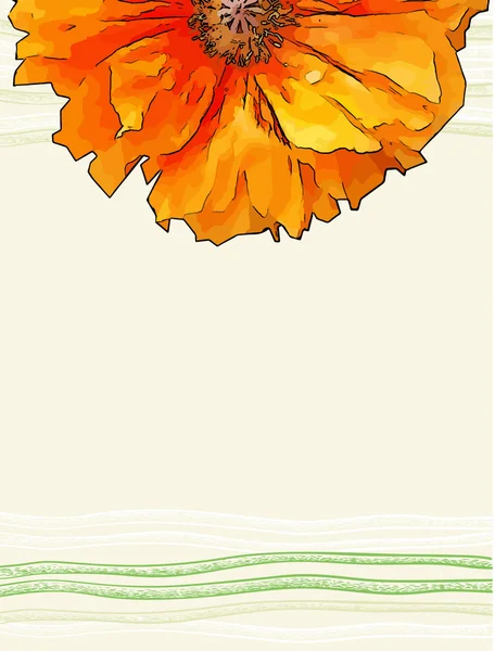 赤いケシの花のベクトルの背景 — ストックベクタ