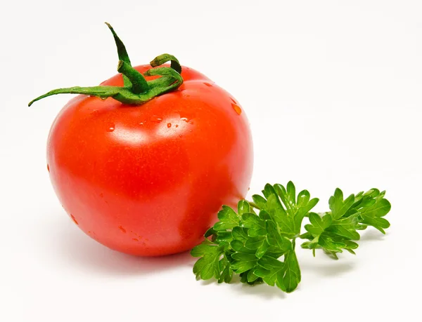Složení rajčaty a petrželkou, samostatný — Stock fotografie