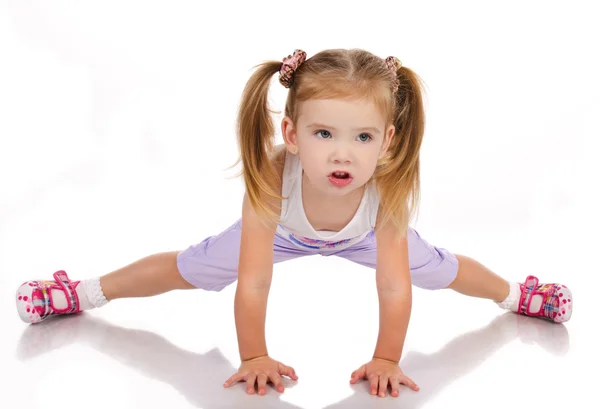 Gymnast cute little girl isolated — Stock Photo, Image
