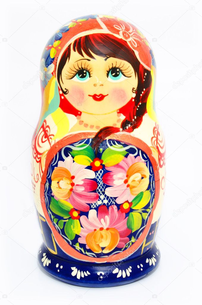 Russian nesting doll isolated on white