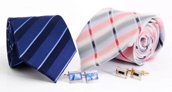 Man botões de punho e gravata isolada — Fotografia de Stock