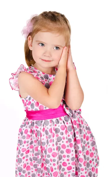 Şirin gülümseyen küçük kız portresi — Stok fotoğraf