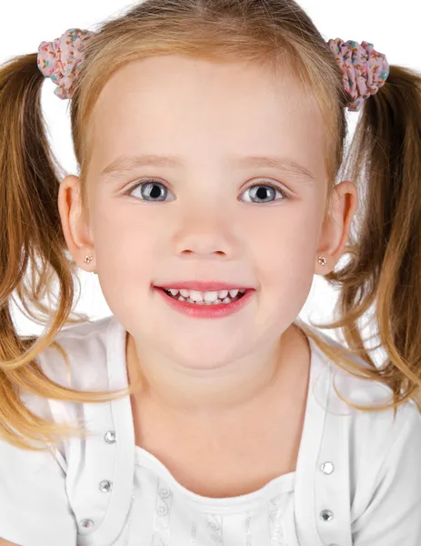 웃고 있는 귀여운 어린 소녀의 사진 — 스톡 사진