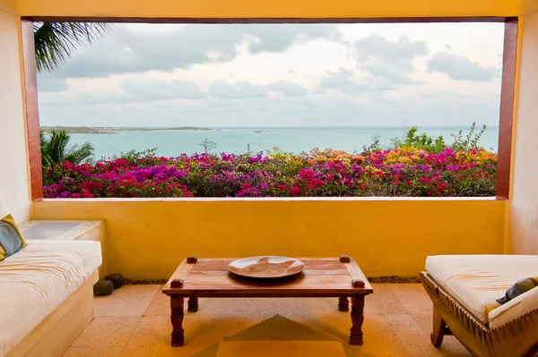 Magnificient Caribbean oceanview from room Stock Photo