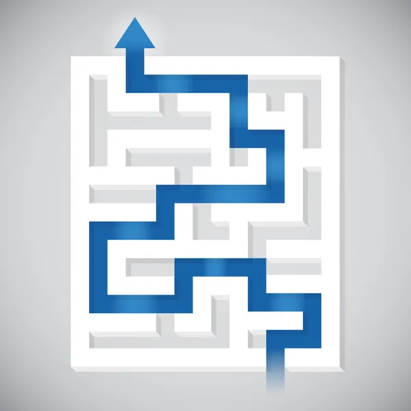 Solution de labyrinthe — Image vectorielle
