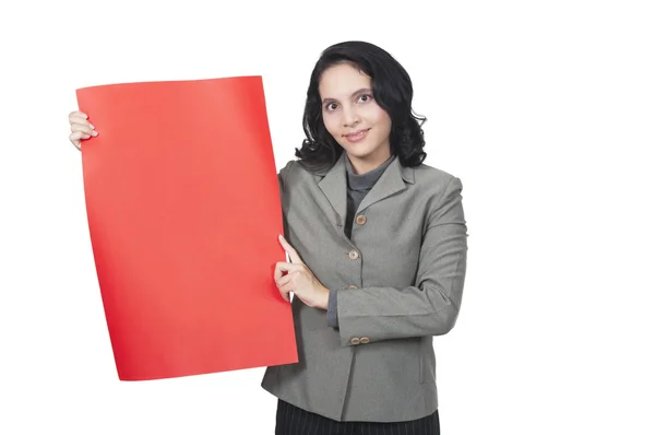 Mostrar papel vermelho em branco — Fotografia de Stock