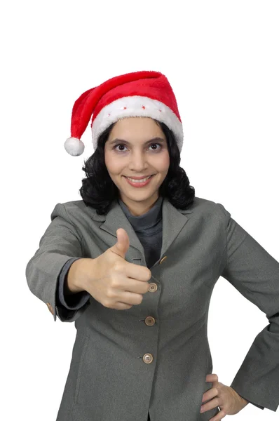 Success Santa Woman — Stock Photo, Image
