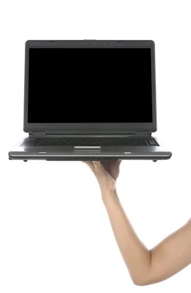 Hand Hold Laptop — Stock Photo, Image