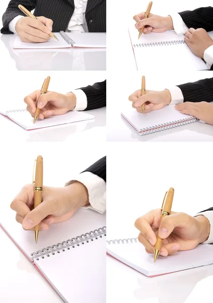 Uppsättning hand skriva kvinna — Stockfoto