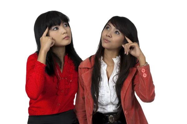 Two Women Thinking — Stock Photo, Image