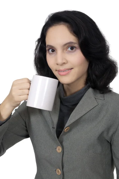 Business kvinna dricka kaffe — Stockfoto