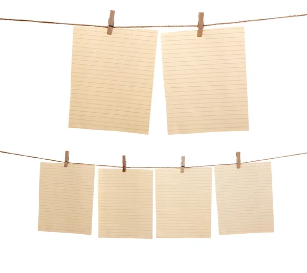 Set opknoping papier blad — Stockfoto
