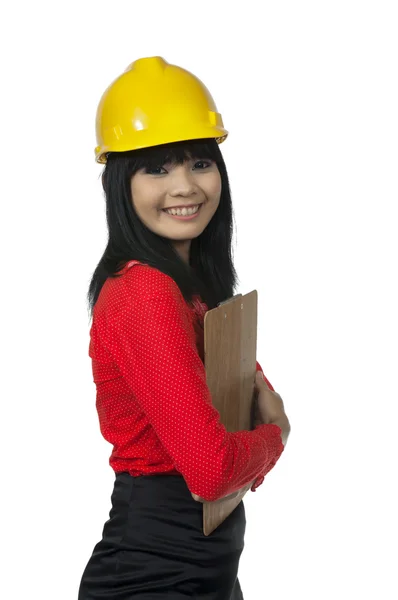 Young Architect Hold Clipboard — Stock Photo, Image