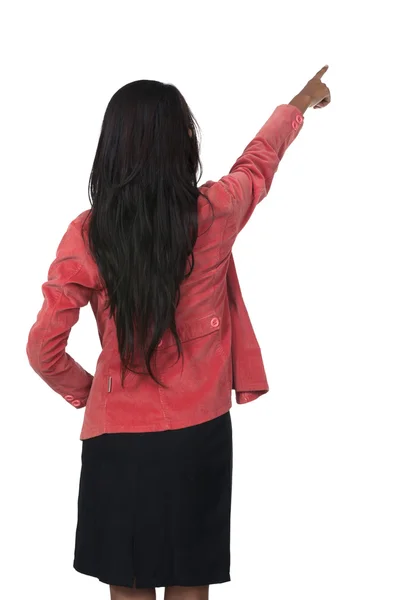 Woman Pointing From Back — Stock Photo, Image