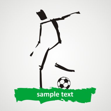 Soccer player kicks the ball clipart