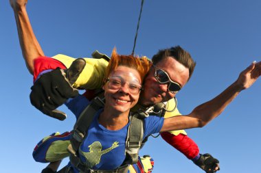 Skydiving photo. Tandem. clipart