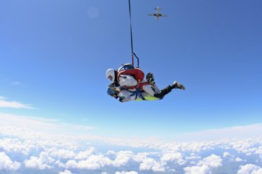 skydiving fotoğraf. Tandem.