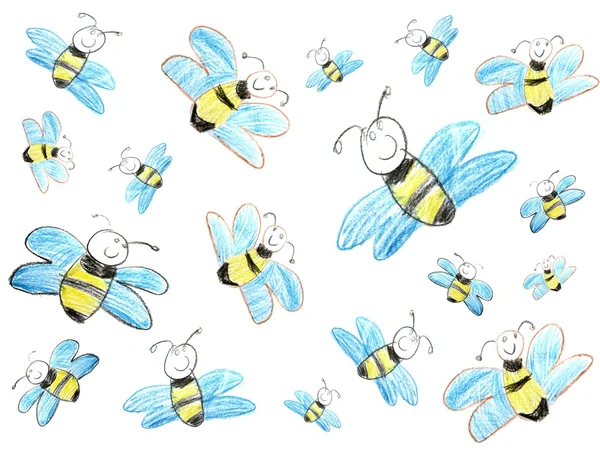 Dibujo infantil de abejas —  Fotos de Stock