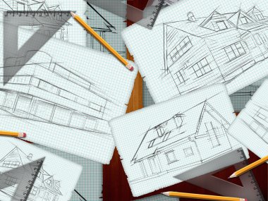 Architect desk background clipart