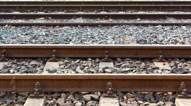 Rusty railroad tracks horizontal clipart