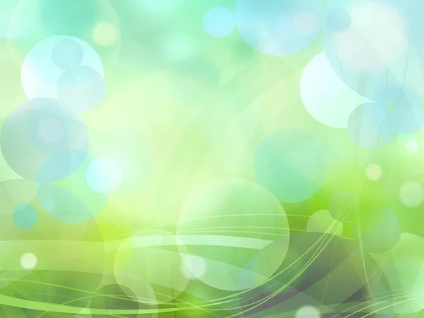 Bokeh lichtkringen op groene achtergrond textuur — Stockfoto