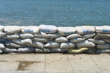 A wall of sandbags clipart