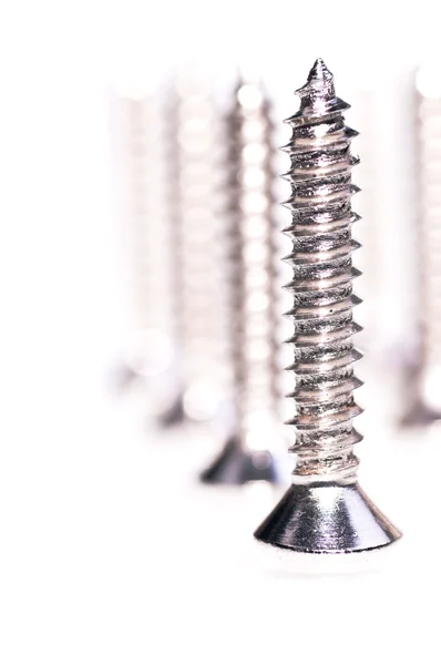 Steel screws extreme close up — Stock Photo, Image