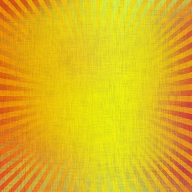 Yellow canvas texture with rays as abstract background to insert text or design clipart