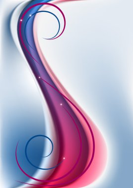 Abstract light blue background with red and blue waves. clipart