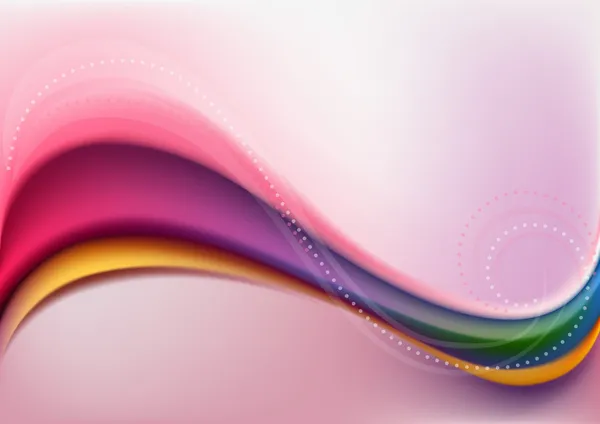 Αφηρημένη ροζ φόντο με κόκκινα και κίτρινα κύματα — Διανυσματικό Αρχείο