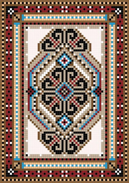 Oosterse ontwerp in het frame voor tapijt — Stockvector