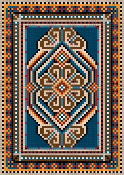The ancient oriental design with a frame for carpet — Wektor stockowy