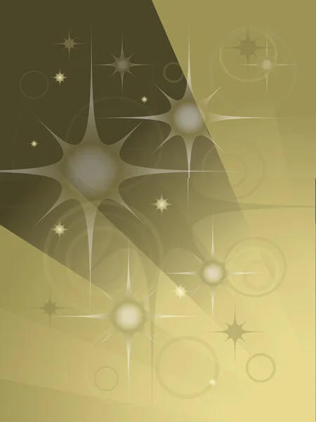抽象的な透明な星とベージュ色の背景上のボール — ストックベクタ