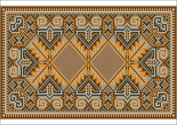 Orientální koberec v teplé oranžové hnědé odstíny — Stockový vektor