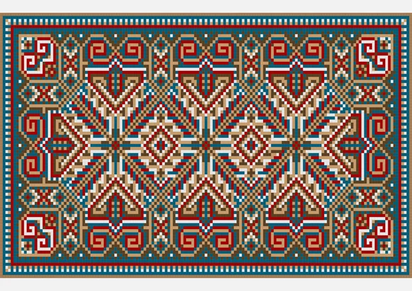 Дизайн етнічного килима в яскравих кольорах — стоковий вектор
