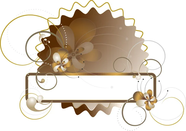Cadre élégant décoré de fleurs et de perles — Image vectorielle
