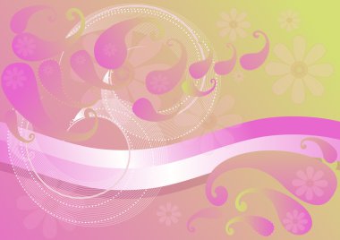 Pink background with paisley. clipart