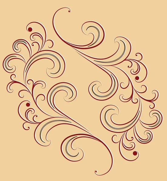 Ornement vectoriel sur le fond beige . — Image vectorielle