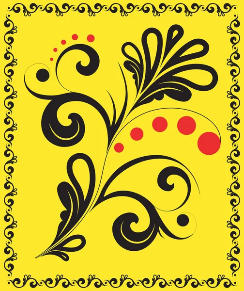 Adorno floral vectorial con marco decorativo . — Archivo Imágenes Vectoriales