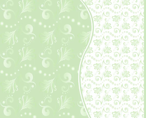 Set of vector seamless floral backgrounds in green tones. — Stock Vector