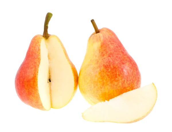 Två röda päron med ett segment. — Stockfoto